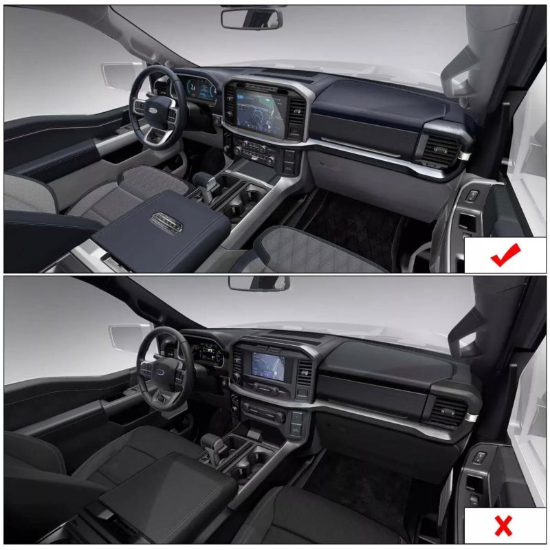 AuTK for Ford F150 2021 2022 2023 Knob Air Conditioner Switch & Trailer & 4WD & VOL & Headlight Button Ring Trim, Orange Aluminum, 7pcs - Image 4